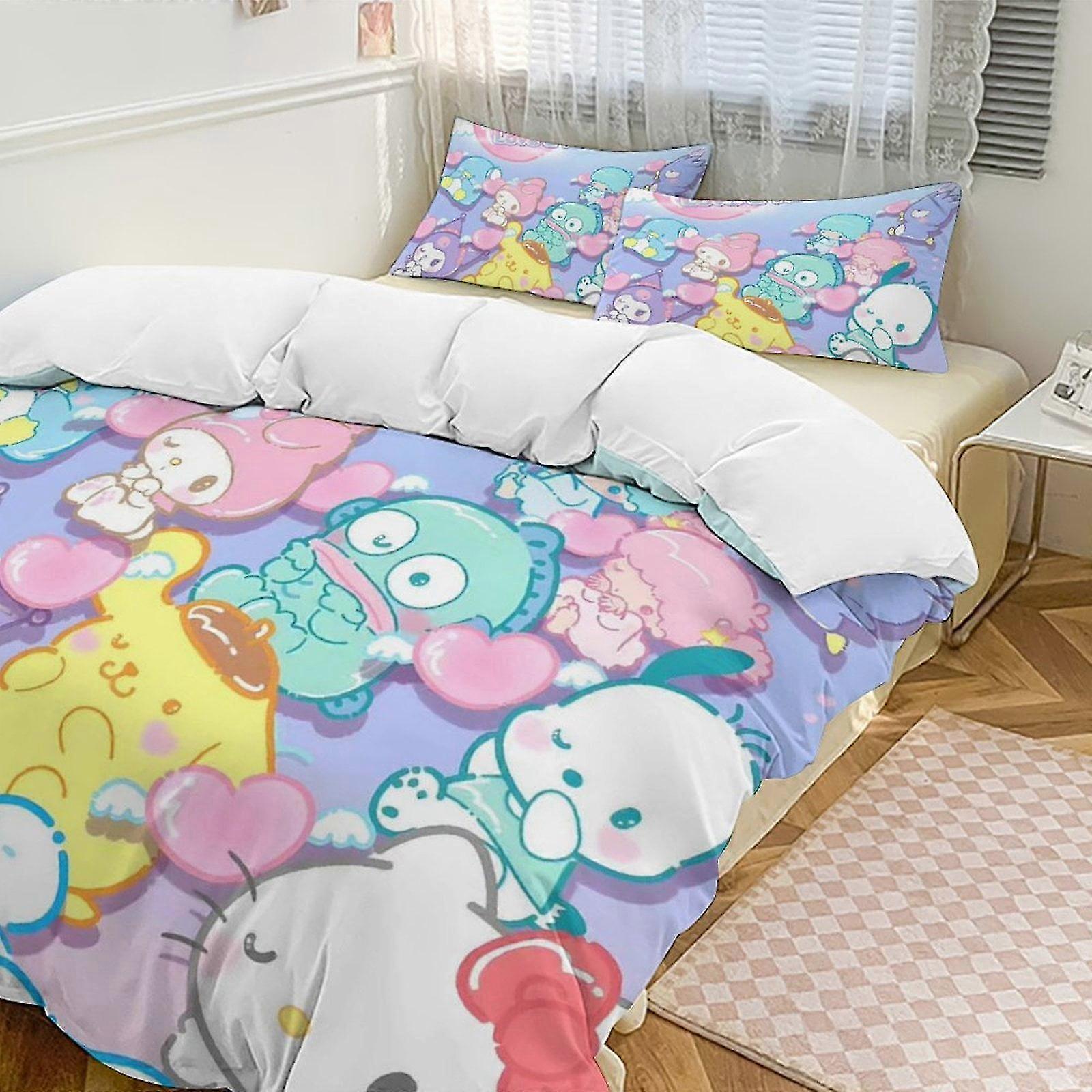 Hello Kitty -Piece Twin Bed Set - Includes  Single Comforter And  Pillowcases Bedding - Fade Resistant Microfiber