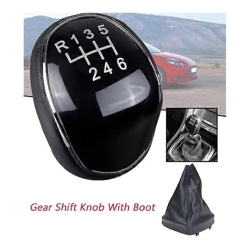 Pommeau de levier de vitesse en cuir à 6 vitesses pour Ford Mondeo IV S-MAX C-MAX Transit Focus MK3 MK4 Kuga