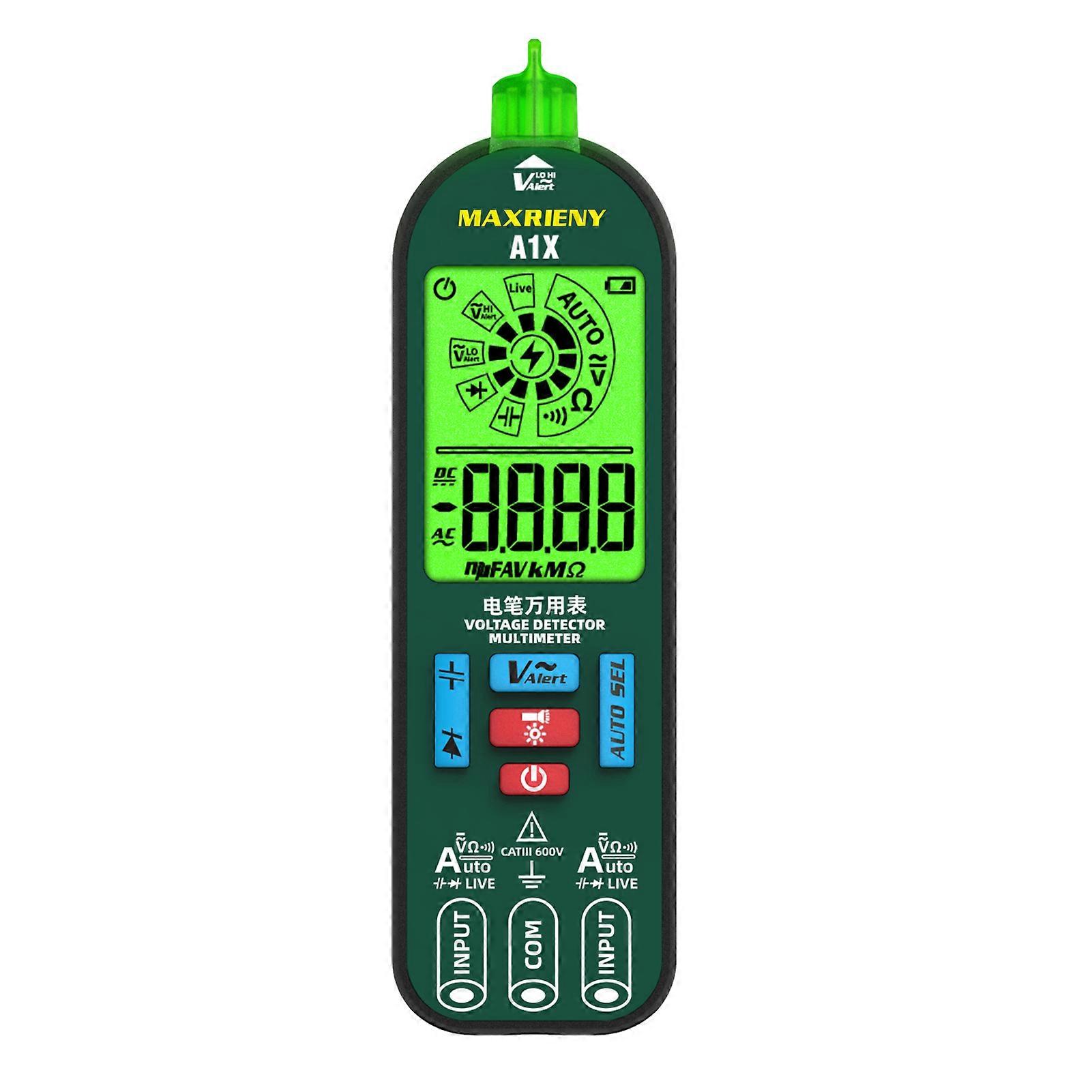 Automatic Anti-Burn Intelligent Digital Multimeter Fast Accurately Measures Voltage Resistance Diode Tester Live Wire Voltage Tester with Flashlight