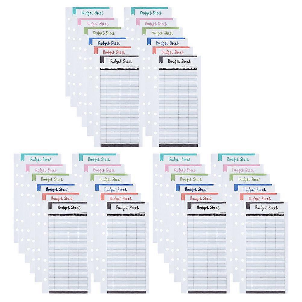 36pcs Budget Sheets Expense Tracker Hole Punched Budget Sheets Planner Sheets