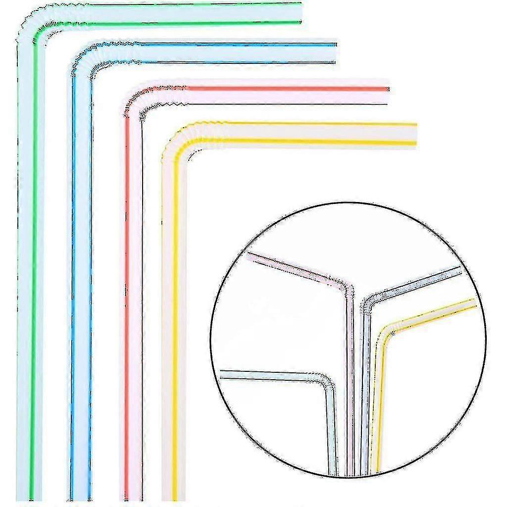200pcs Plastic Drinking Disposable Straws 8 Inches