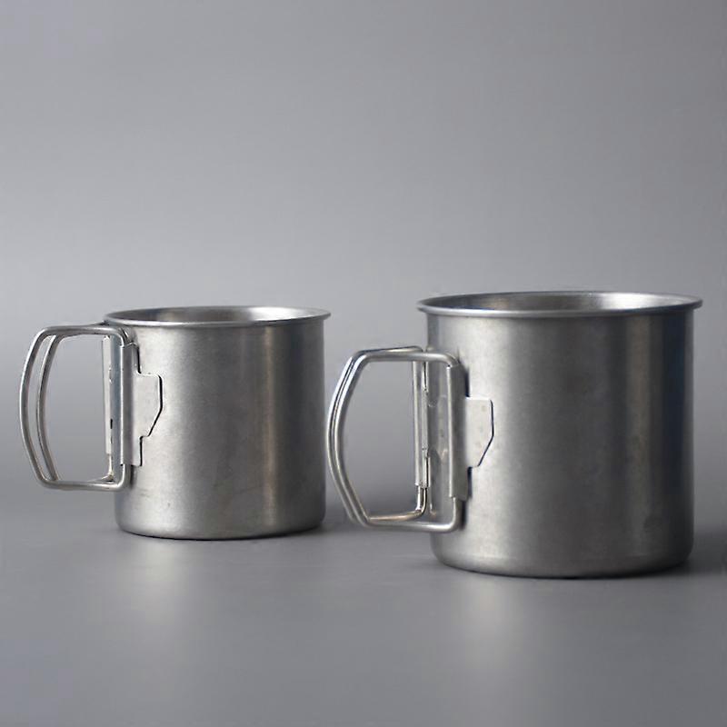 Ultralight Portable Camping Pot Mug Outdoor Tableware Can Tea Cup with Foldable Handle