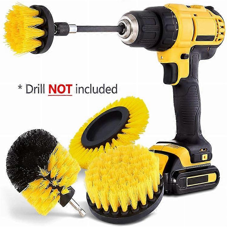 5-Piece Drill Brush Attachment Set - Power Brush Cleaning Kit - Multi-Purpose Drill Brush with Extension Attachment