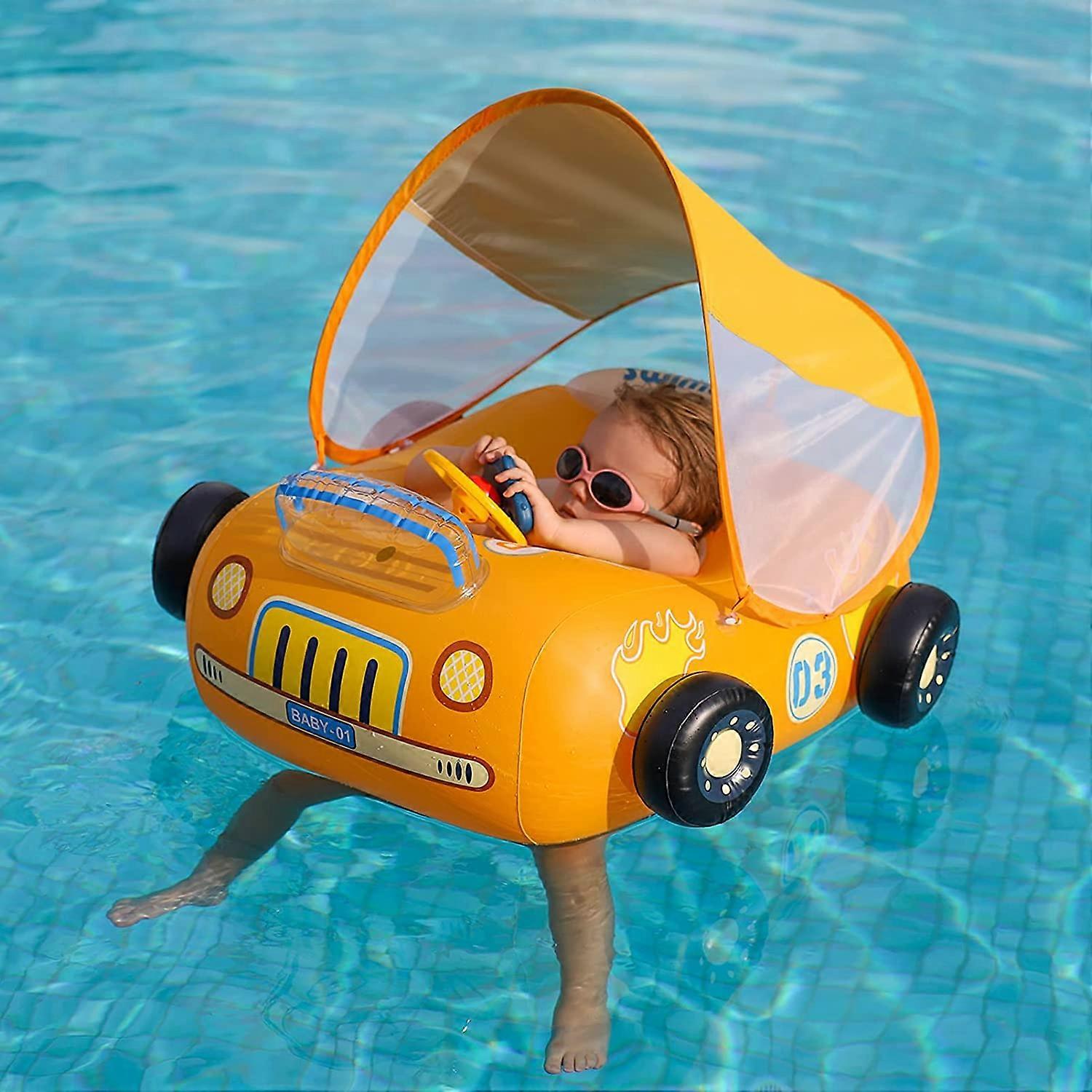 Barco flutuante com assento de natação inflável para bebês com brinquedos de passeio na piscina do assento de segurança