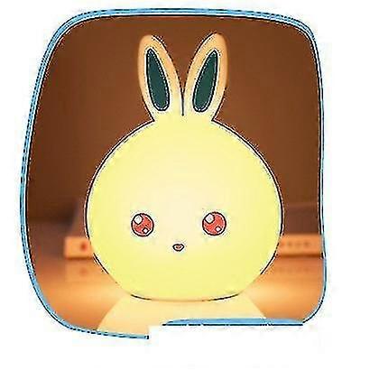 Cute Silicone Rabbit Night Light, Usb Rechargeable Rabbit Led Soft Silicone Touch Sensor Bedside Pat Lamp