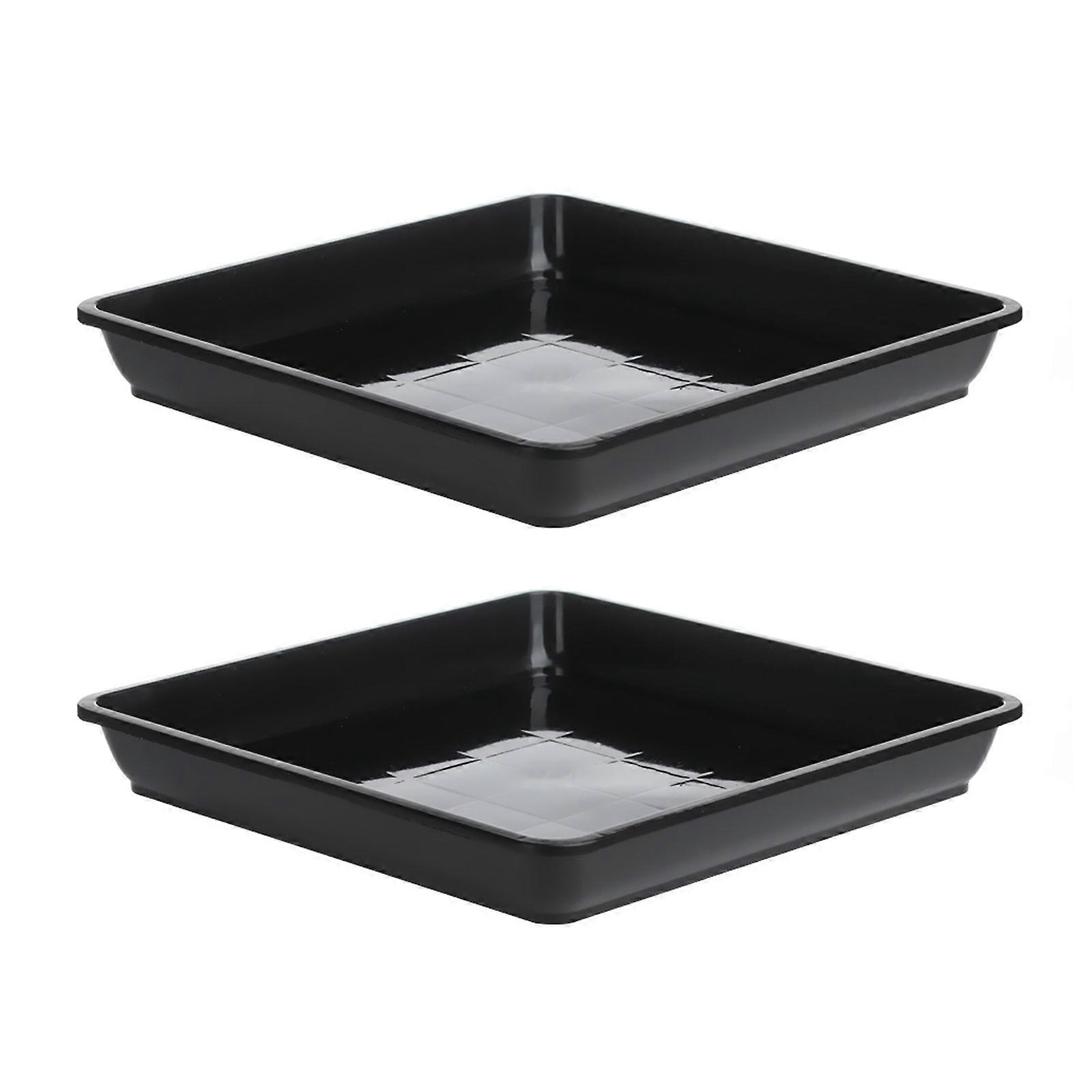 Plastic Flower Pot Drip Trays 2pcs Square Succulent Potted Planter Water