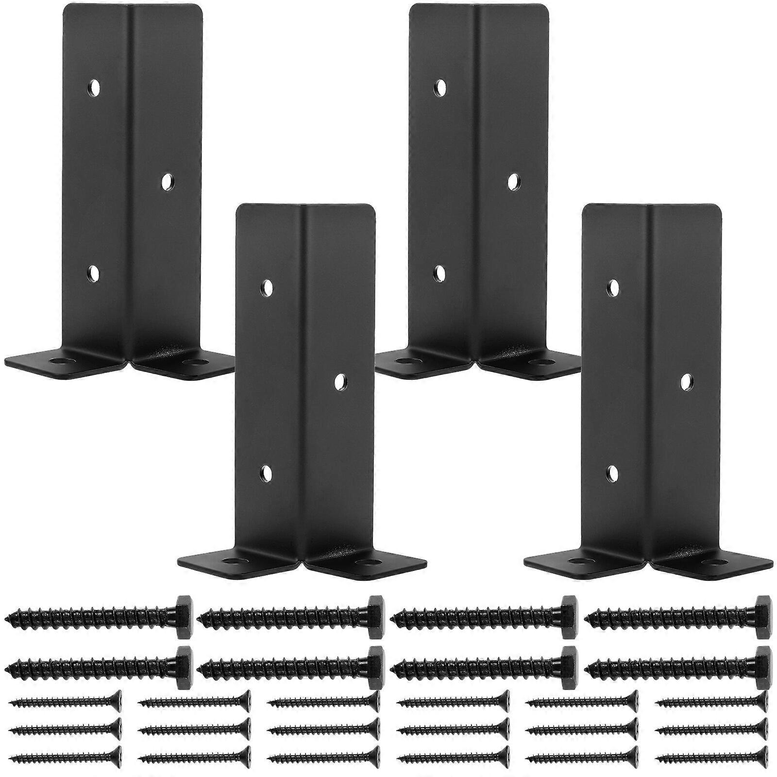 1 Set Post Base Protectors Heavy Duty Mailbox Bracket Bases Metal Deck Railing Supporting Bases