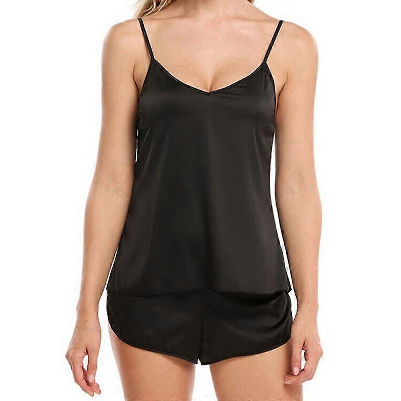 Women Satin Camisole Tank Vest Shorts Pajamas Pjs Set Loungewear Sleepwear Nightwear