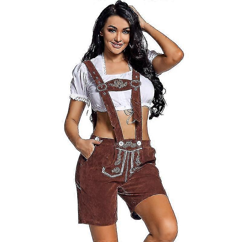 Német Oktoberfest jelmez Alpesi népszíj nadrág felnőtt női hagyományos parti parti Ding Dong jelmez