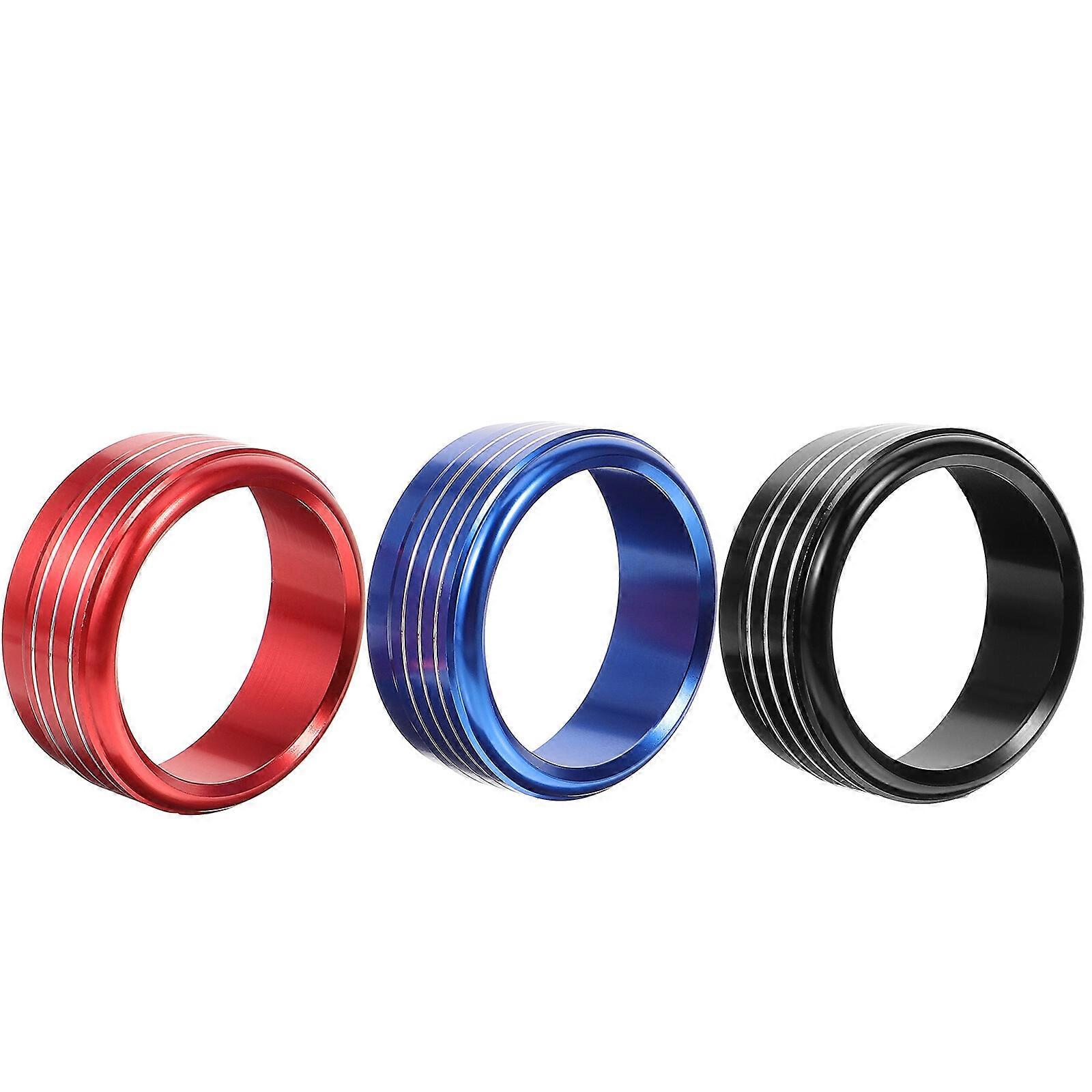 3pcs AC Control Knob Ring Air Conditioning Button Trim Headlight Knob Cover Accessory