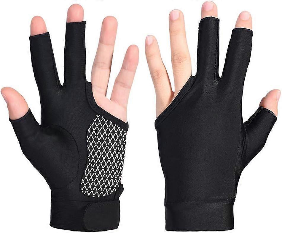 Snooker Handschuhe Linke Hand Billard Handschuhe 3 Finger Billard Pool Handschuhe Linke Hand Professionelle dehnbare Pool Handschuhe Linke Hand Show Handschuhe Offener Pool