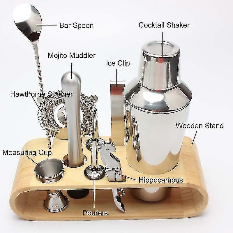 550ml Cocktail Shaker Set Maker Mixer Martini Spirits Bar Strainer Bartender Kit