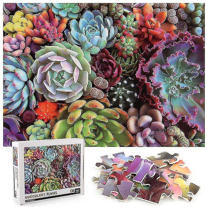 1000pcs Decompression Jigsaw Educational Puzzles Toys,succulents Jigsaw
