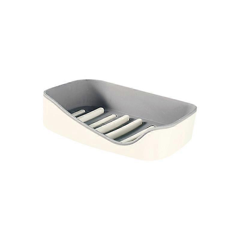 3pcs Self Adhesive Bathroom Soap Dish Sponge Rack Storage Box Double Drain Rack