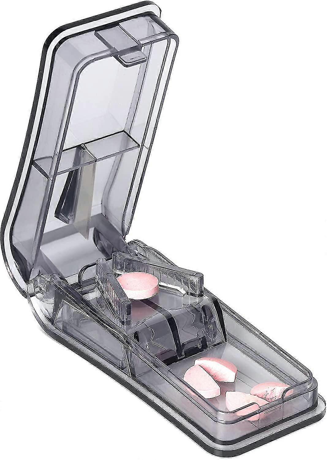Pill Splitter With Blade And Storage Compartment