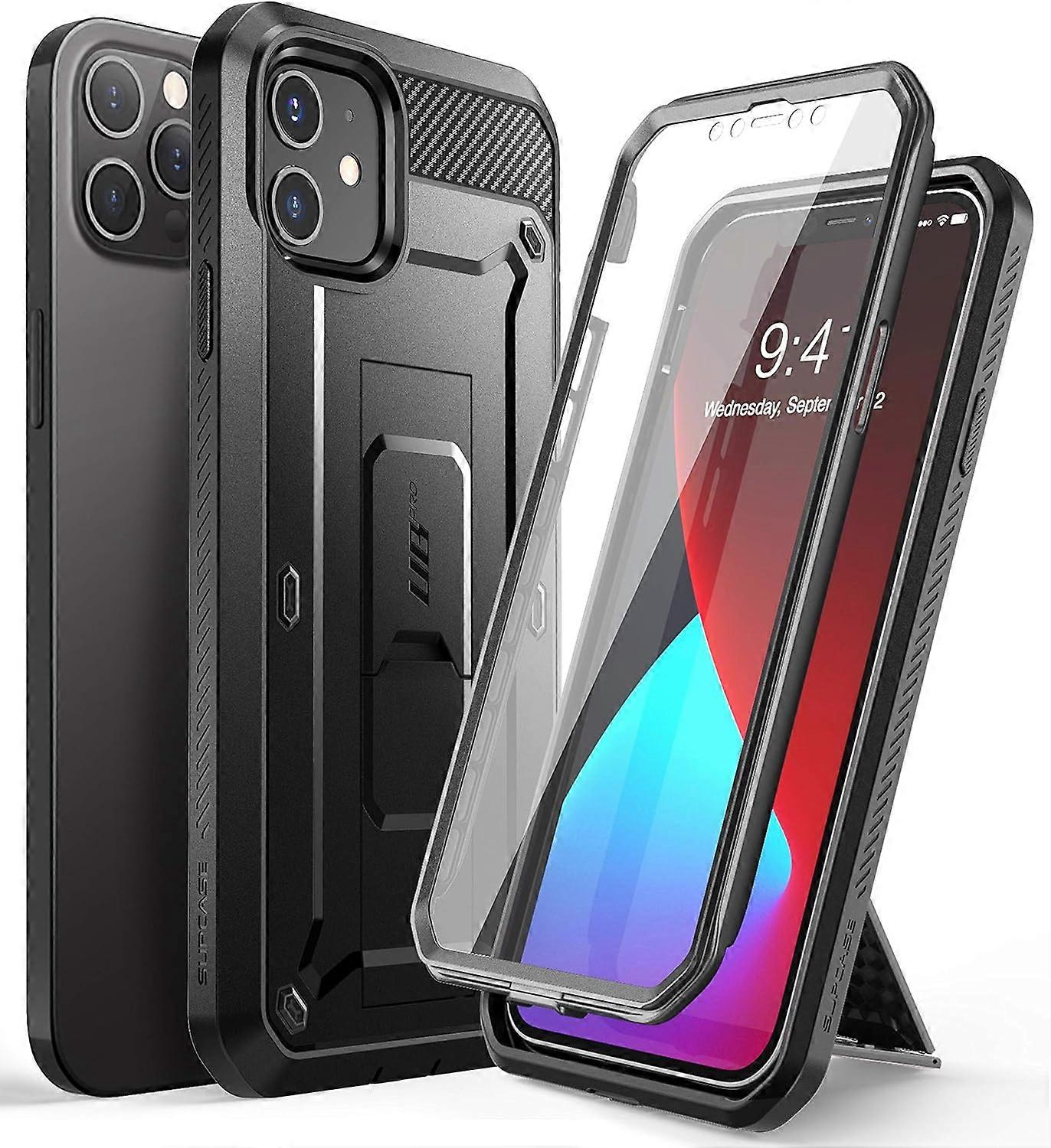 ケース ユニコーンビートル プロシリーズ ケース for iPhone 12/12 Pro (2020 release) 6.1インチ ビルトインスクリーンプロテクター フルボディる ブラック