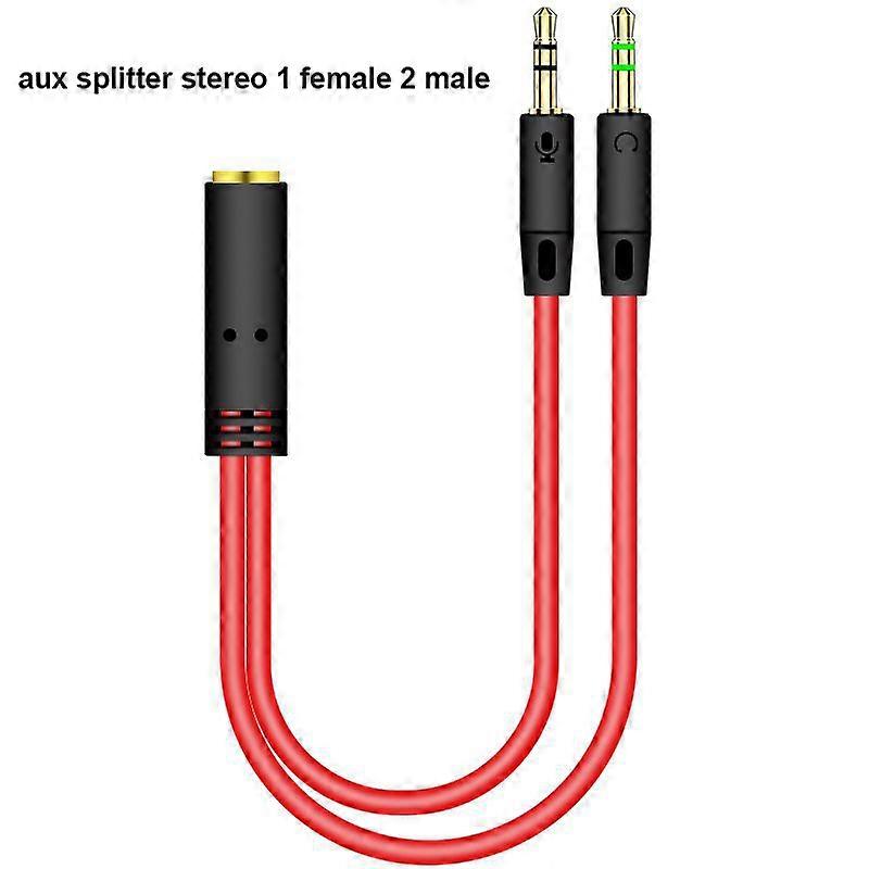 2 pcs 2 em 1 cabo divisor de áudio para tomada de computador 3,5 mm 1 macho para 2 fêmeas mic Y Splitter Cabo AUX Headset Splitter Adapter cabos