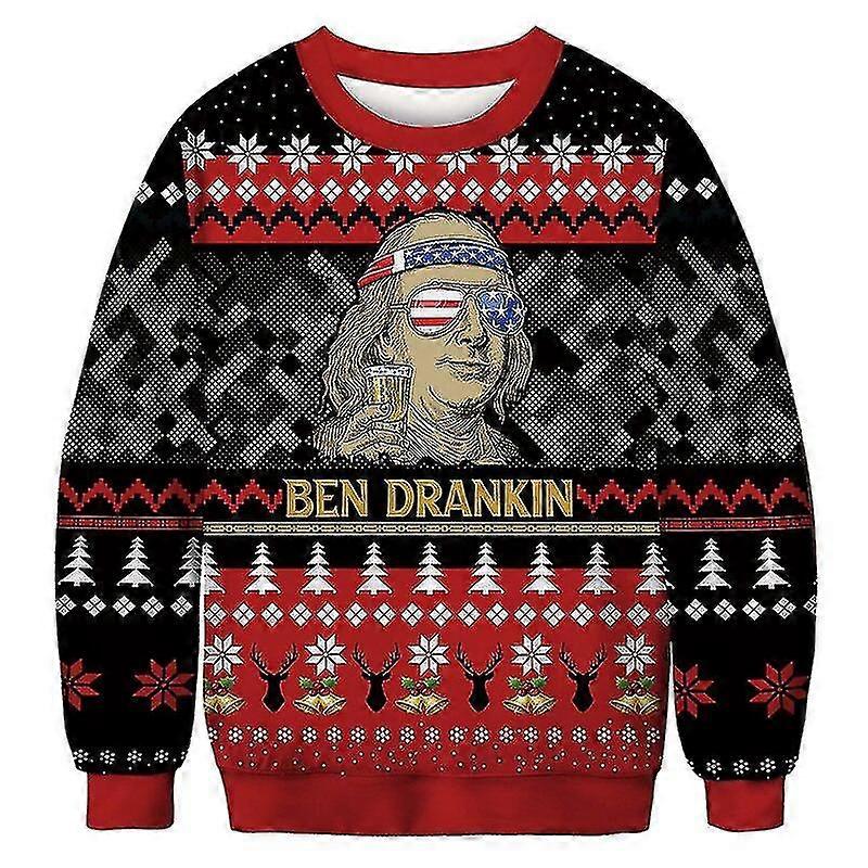 للجنسين قبيح عيد الميلاد سترة 3D الرقمية طباعة عطلة حزب Crewneck قميص من النوع الثقيل البلوز الرجال النساء مبتذل عيد الميلاد البلوز قمم