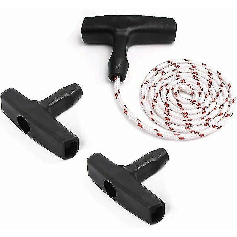 Lawn Mower Starter Handle Recoil Starter Cord with 3 Pieces Starter Handle Corded Lawn Mower Accessories for Most Lawn Mowers