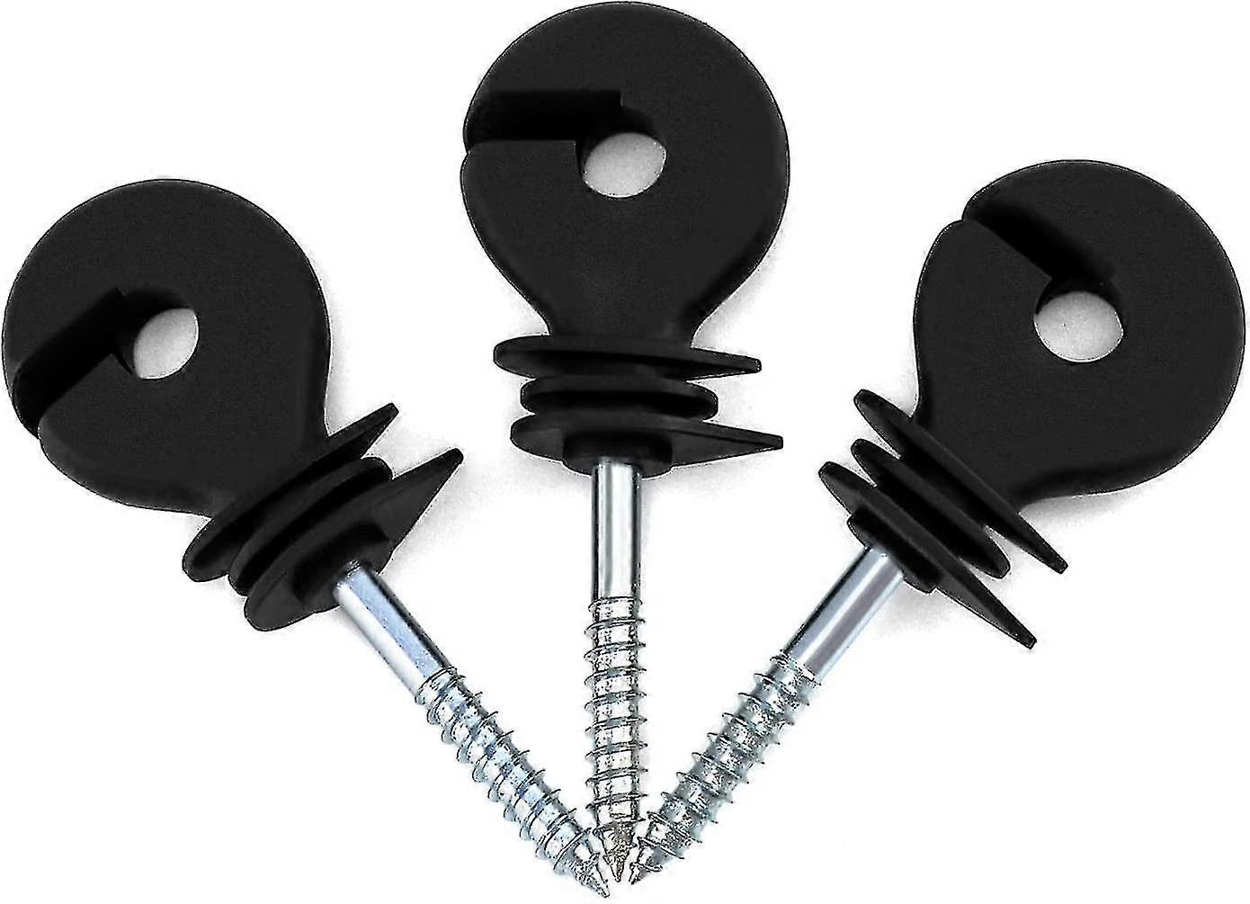 Elektriske gjerderingisolatorer, nettingringisolator, trepostisolator skrue inn, for tau, ledninger og tråder (7 stk)