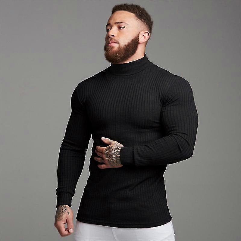 Herbst Winter Mode Rollkragenpullover Herren Dünne Pullover Casual