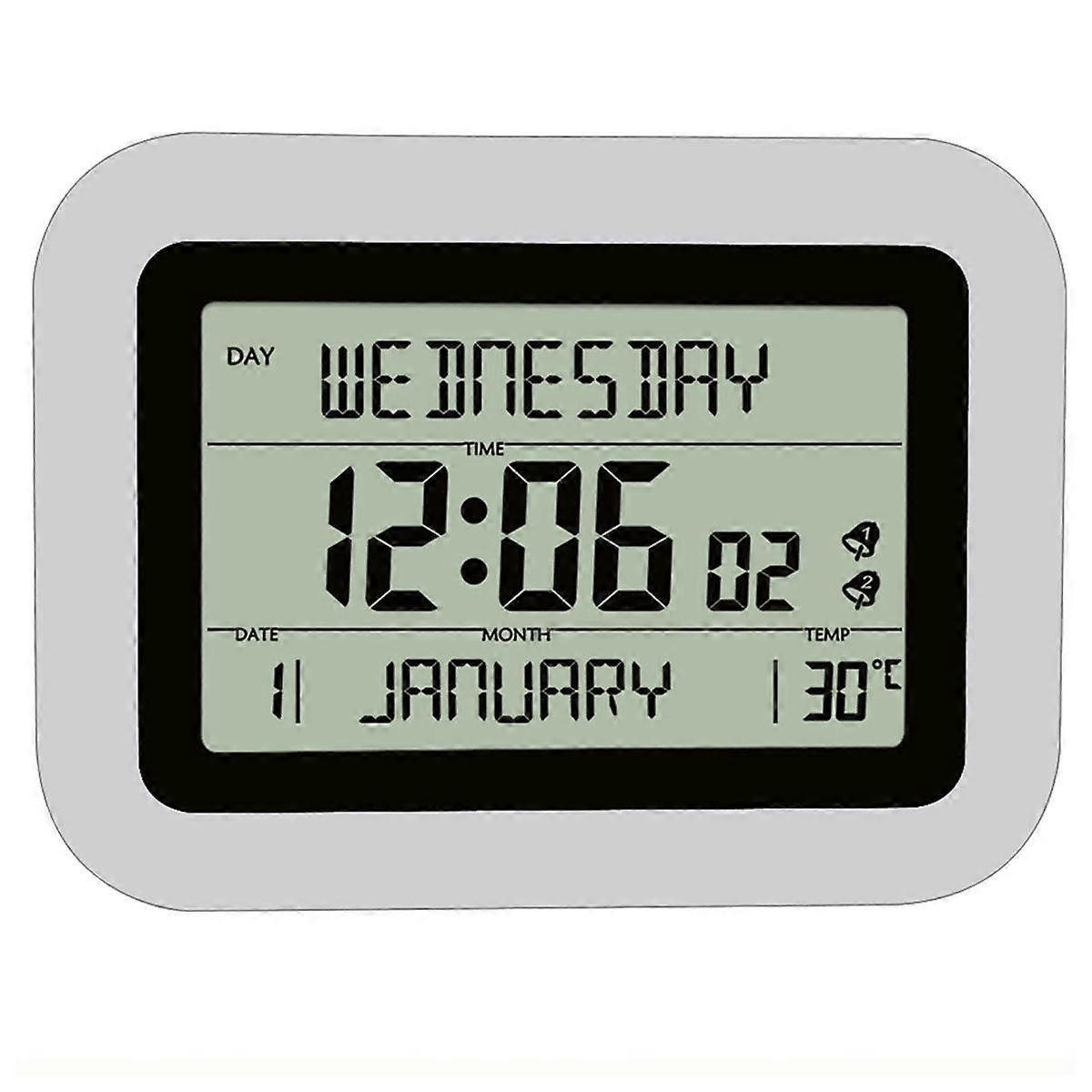 Electronic Led Alarm Clock LCD Digital Alarm Clock Large Screen Date Temperature Humidity Display Table Clock Digital B