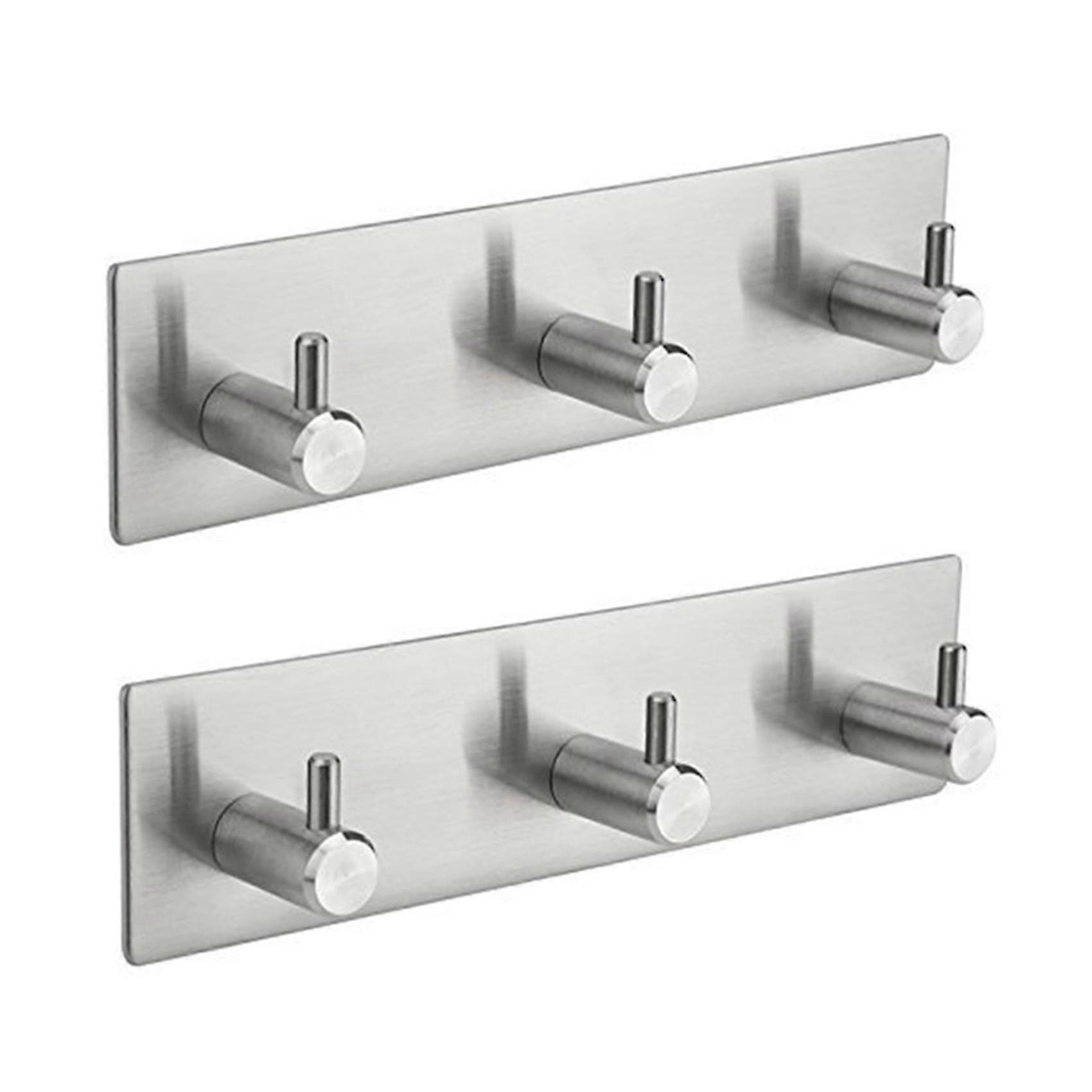 2x Adhesive Hook, Wall Hooks Compatible With Bathroom Towel Rack Hooks
