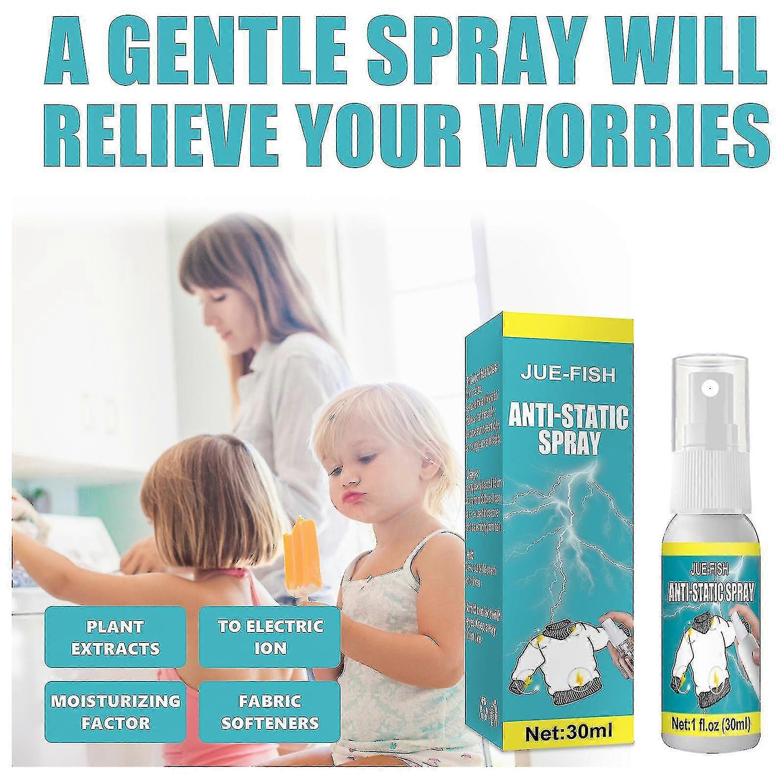 Anti-static Spray for Clothes and Winter Sweaters - Jue-fish De-static Spray for Quilts, Hair, and More