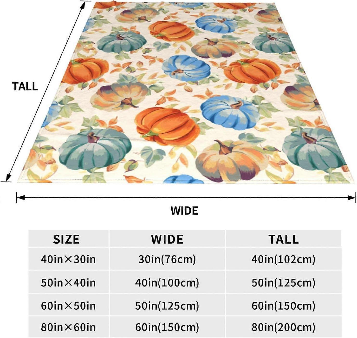 Fall Pumpkins Cream Background Throw Blanket Autumn Maple Leaves Cozy Anti-Pilling Fleece Blanket Lightweight and Warm, Durable, Ultra-Soft for Sofa,
