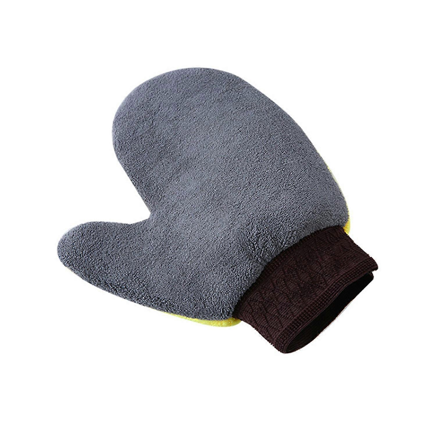 1Pc Car Wash Mitt with Thumb Coral Fleece Double-sided Scratch Free Absorbent Auto Cleaning Glove