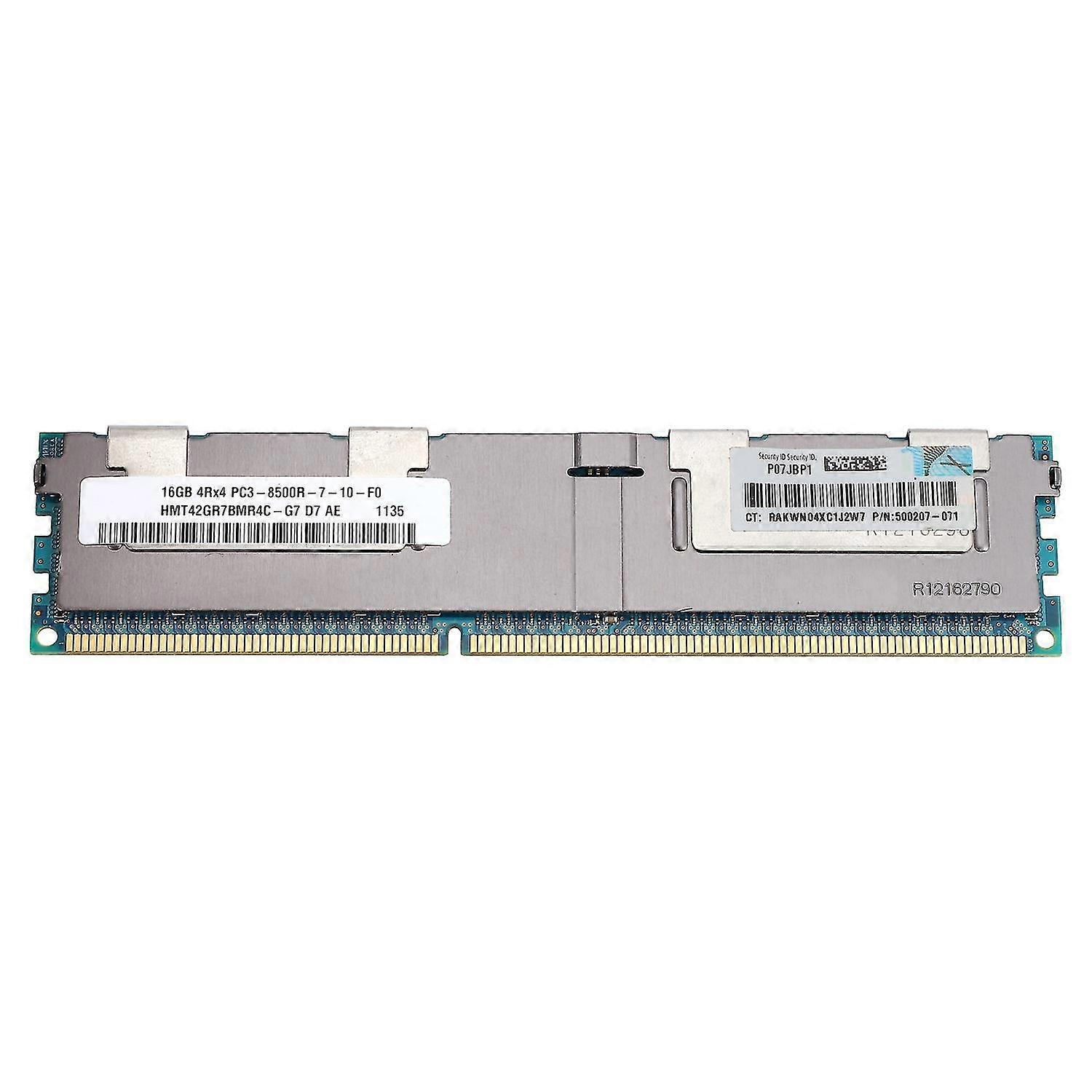 16GB PC3-8500R DDR3 1066MHz Cl7 240pin ECC Reg minne Ram 1.5v 4RX4 Rdimm Ram For Server arbeidsstasjon