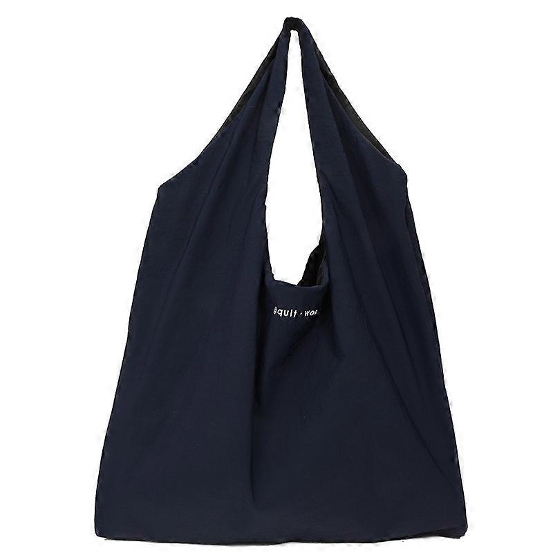 Student Underarm Bag Large Cloth Shoulder Bag Daypack Purse Handbag - Dark Blue