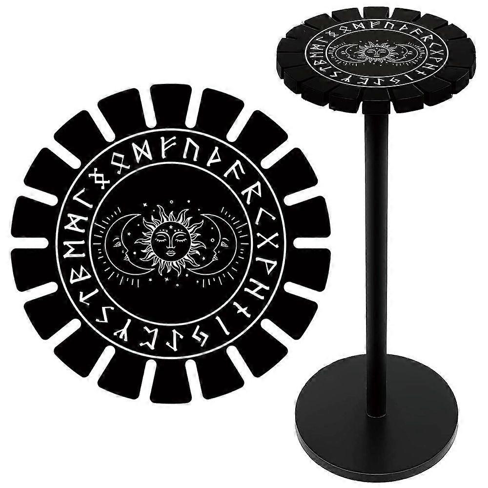 Wooden Wheel Wooden Display Shelf Black Holder Stand Rustic Divination Pendulum Storage Rack Witch Stuff Sun 120x10mm Hole: 20mm