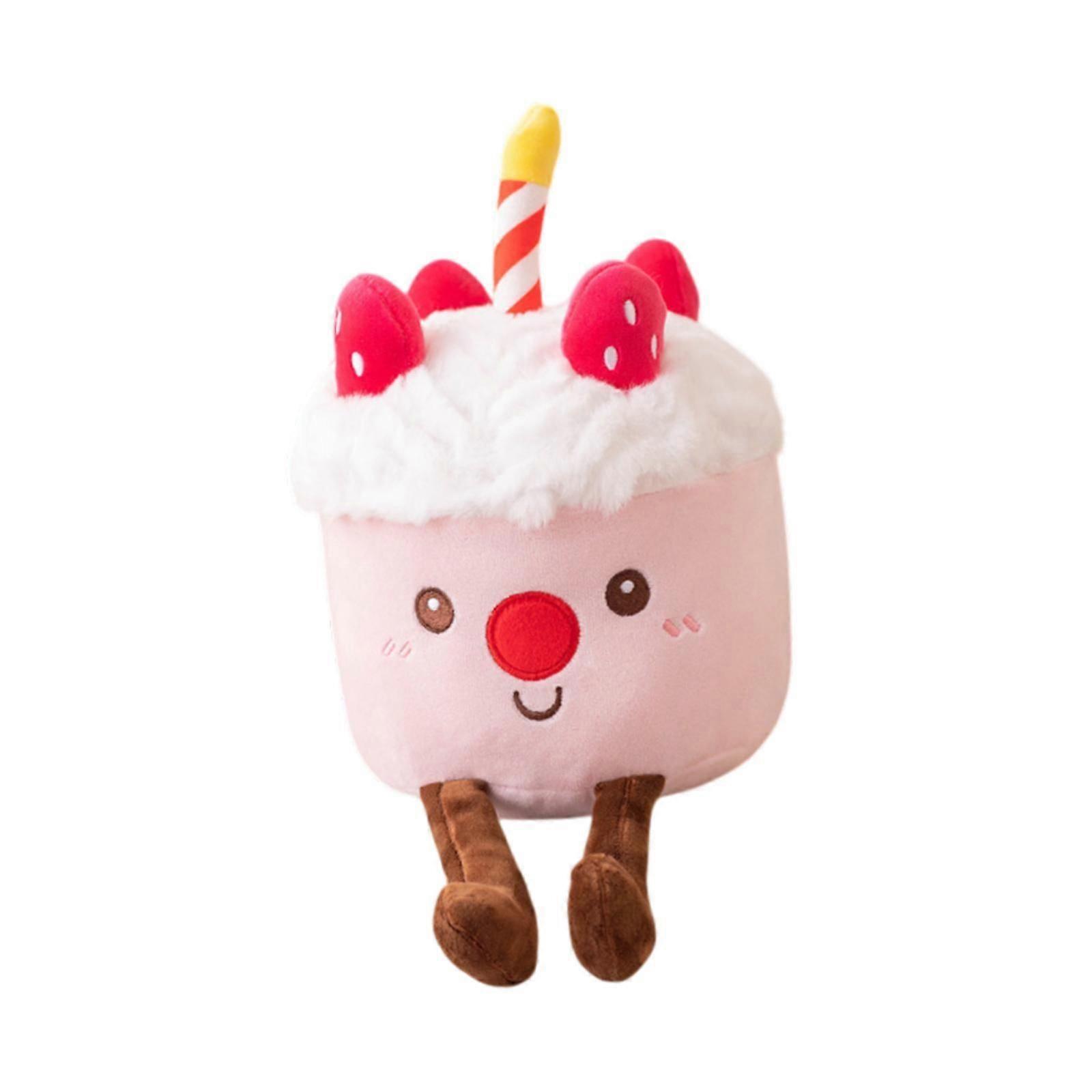Geburtstagskuchen Plüschpuppe Cupcake gefülltes Plüschtier für Couch Auto Erdbeere