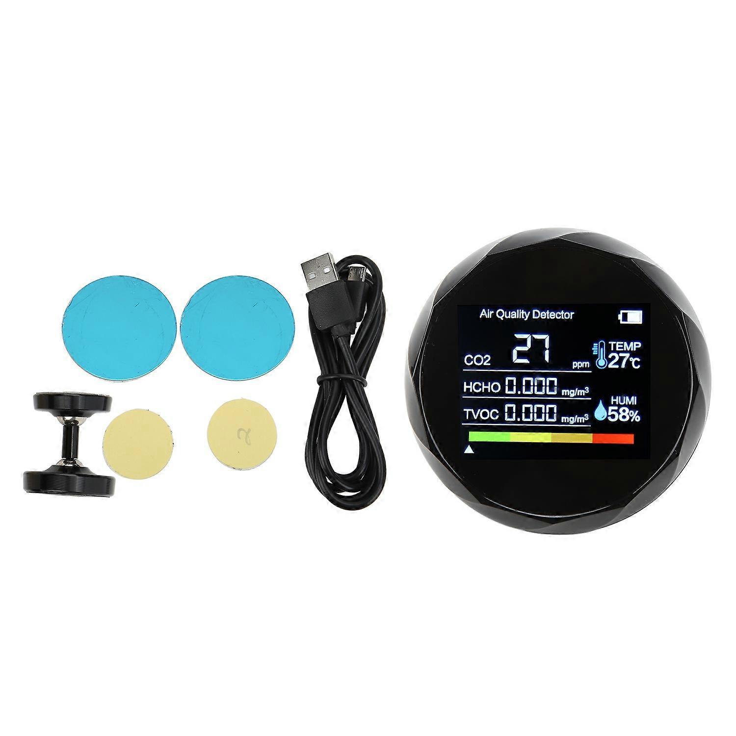 ZN‑2CO5 Digital Air Quality Monitor 5 In 1 Infrared Sensor Carbon Dioxide Detector HCHO Temperature