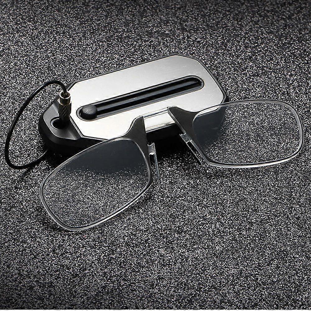 Lunettes de lecture Porte-clés tout-en-un Clip de nez Lunettes de lecture, Mini lunettes de lecture Lunettes de lecture portables sans jambes pour les personnes âgées