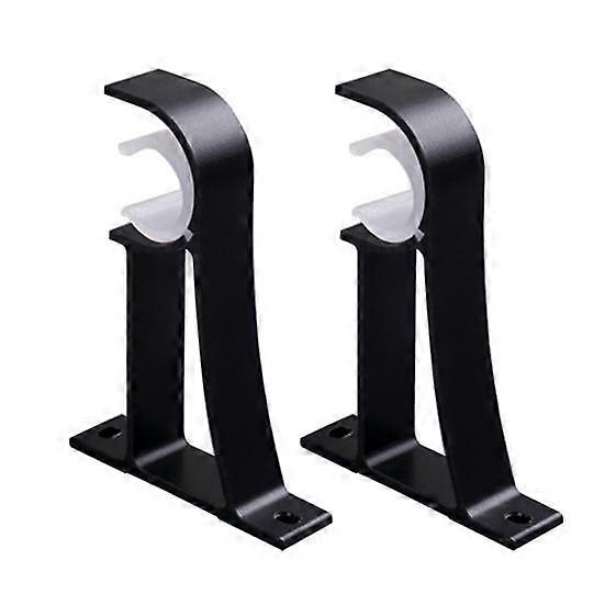 2Pcs Aluminum Alloy Single/Double Curtain Pole Bracket Drape Rod Track Holder
