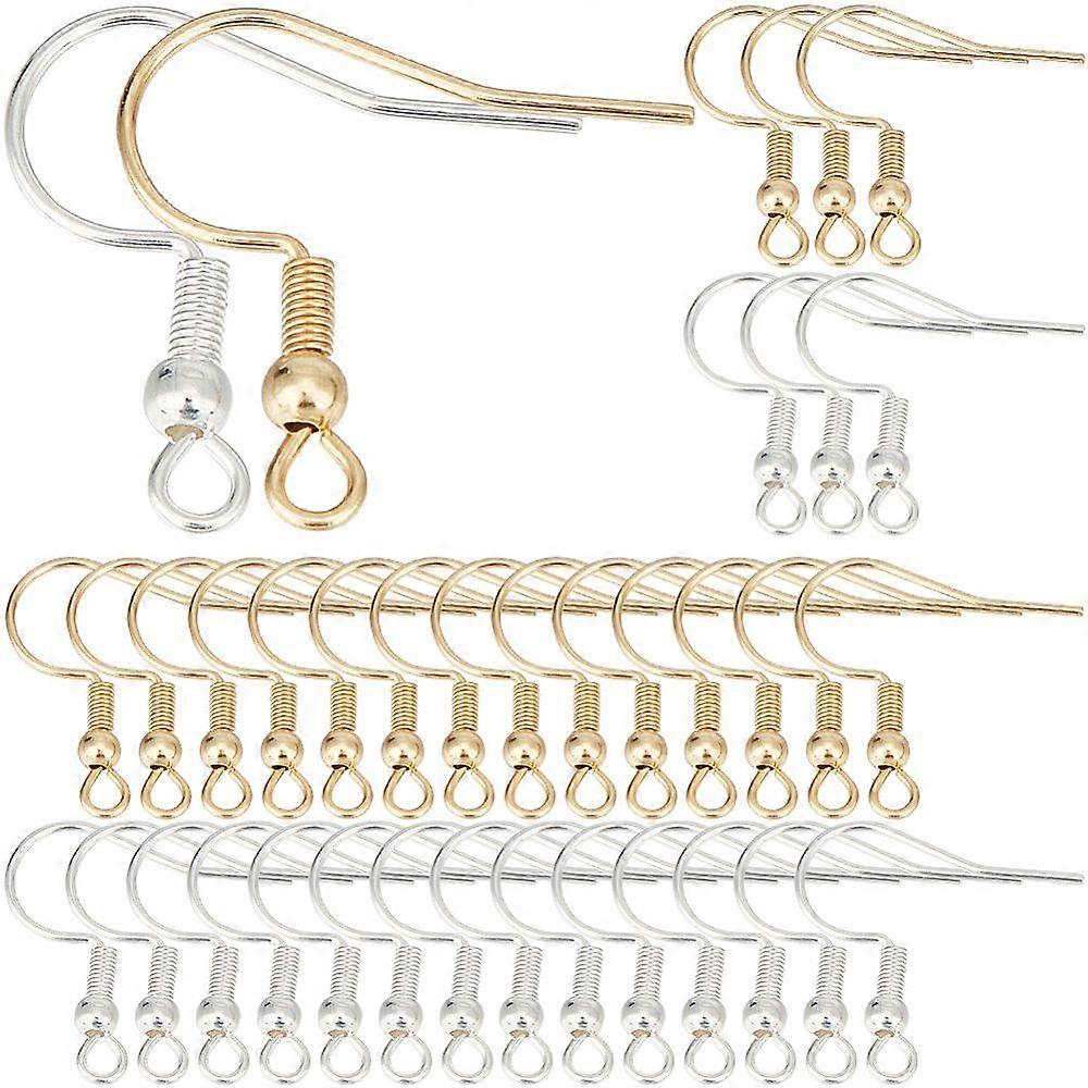160Pcs 2 Colors 304 Stainless Steel Earring Hooks Ear Wire with Horizontal Loop Mixed Color 20x20x3mm Hole: 2mm 21 Gauge Pin: 0.7mm 80pcs/color