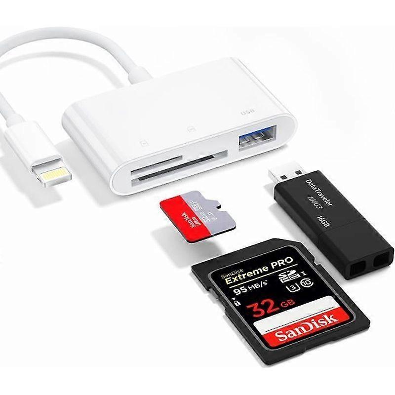 3 in 1 USB OTG SD Card Reader Camera Connection Kits SDTF Memory Card Reader Adapter For Iphone and IPad