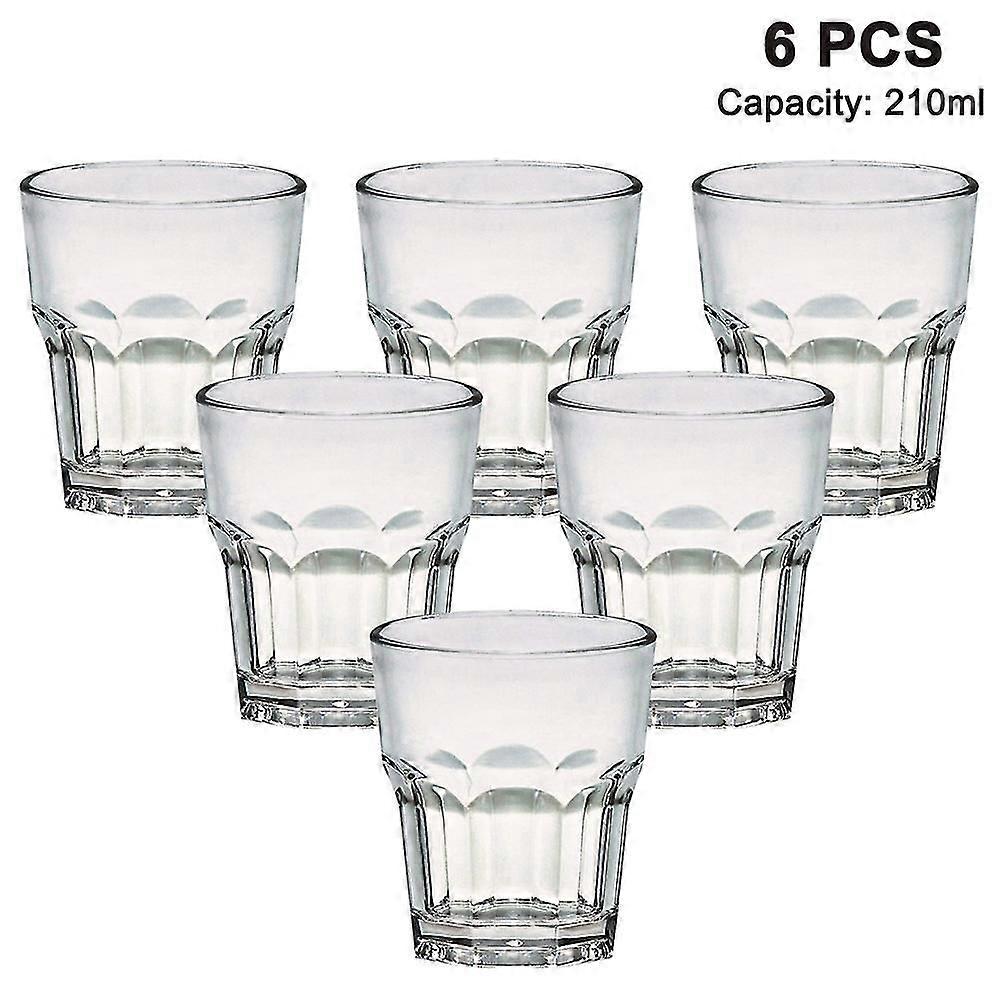 6-piece Break-proof Reusable Acrylic Drinking Cups, Octagonal Design For Bars, Kitchens, And More