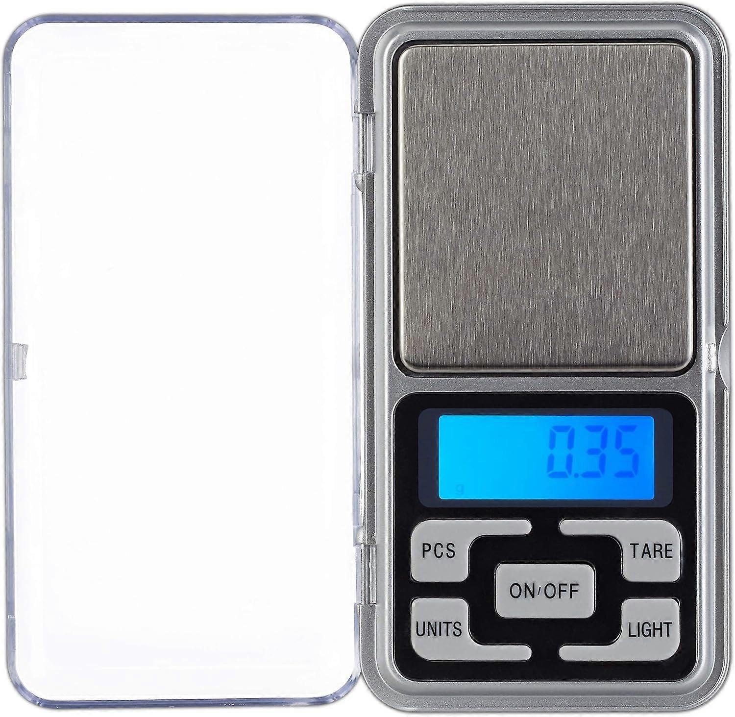 Relaxdays Digital precision scales, up to 200 g, 0.01 g steps, tare & counting function, calibratable, mini pocket scales, silver, 1 piece
