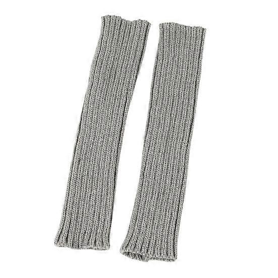 1 Pair Gloves Fingerless Knitted Solid Color Elastic Anti-slip Warm Thick Unisex Warm Soft Lengthened Cycling Riding Arm Sleeves Arm Warmer