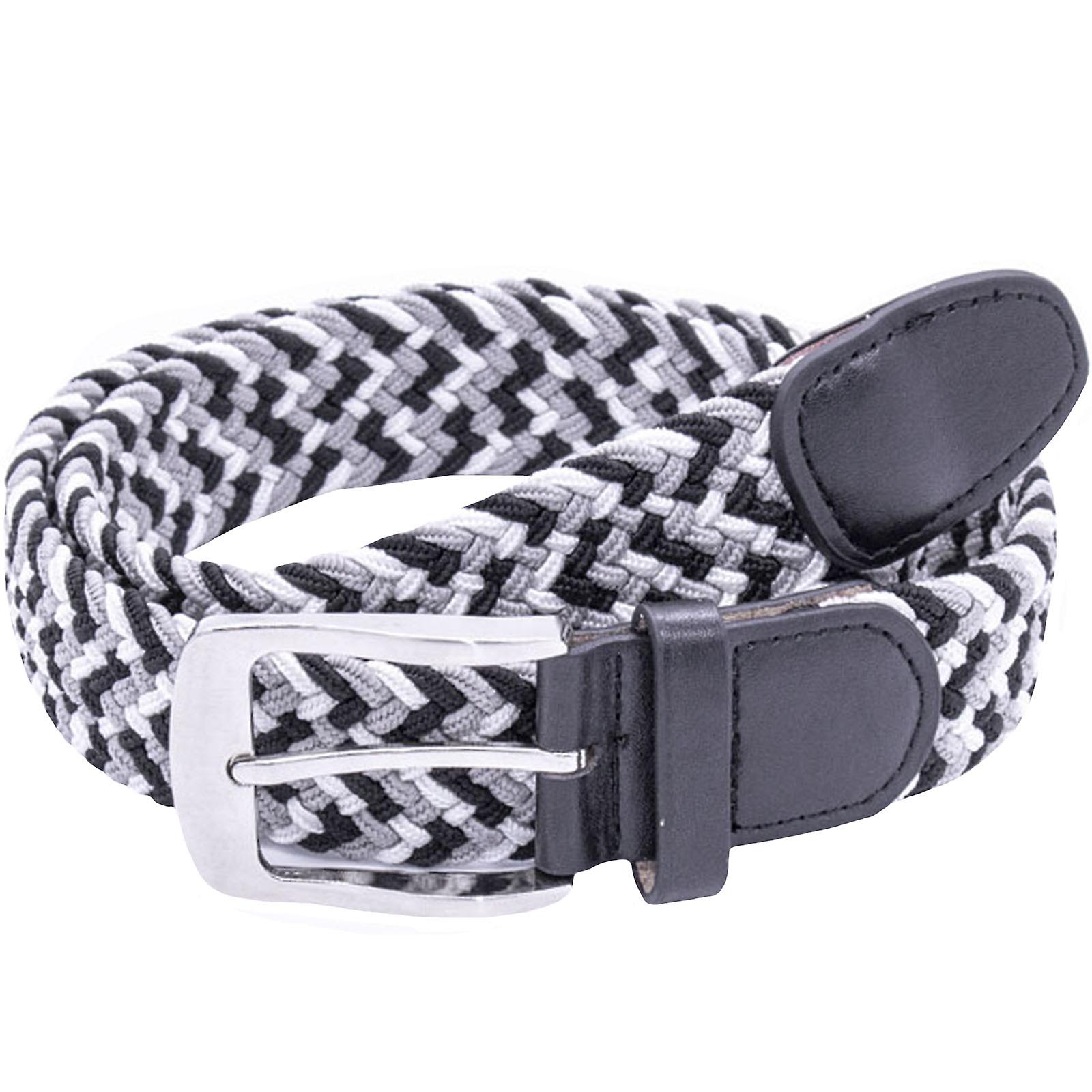 Duke D555 Mens Quinn Big Tall Kingsize Stretch Braided Metal Buckle Belt - Multi