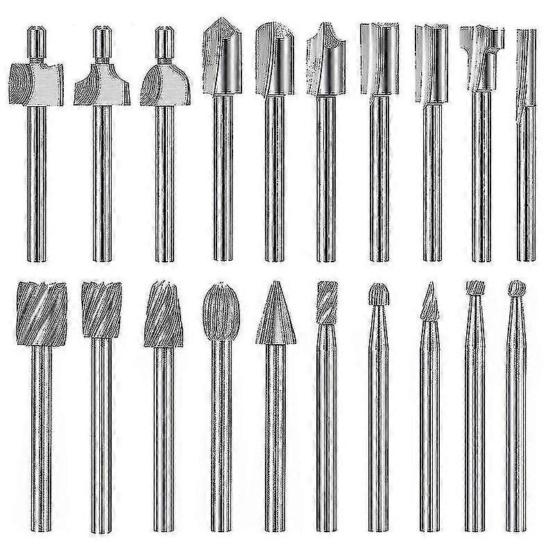 ドレメルルータービットセット用20pchssルーターカーバイド彫刻ビット1/8インチ(3mm)ドレメルプロ用シャンク