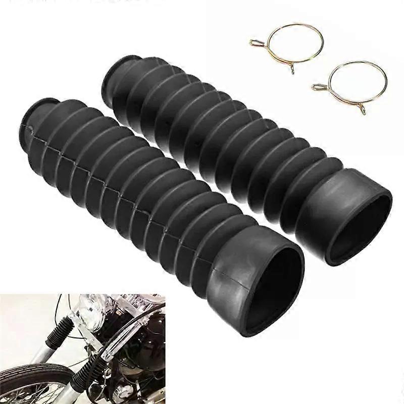 Motorcycle Front Fork Protective Case 2pcs Universal Solid Durable Comfortable Gaiters Gators Boot High Quality Rubber #