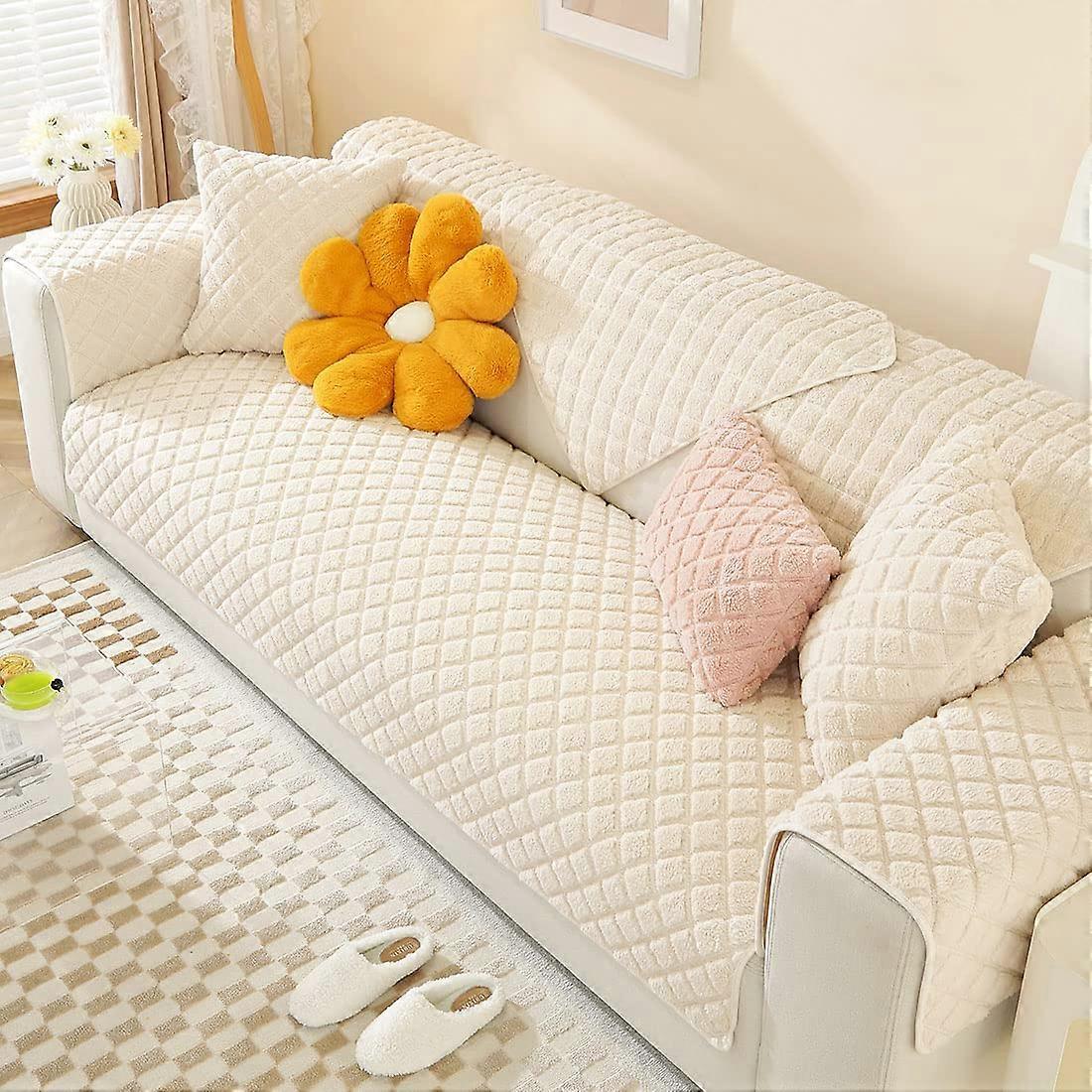 Plain Warm Sofa Cover 36x63 Inches, Pet-Friendly, Soft Fabric, Sofa Protector