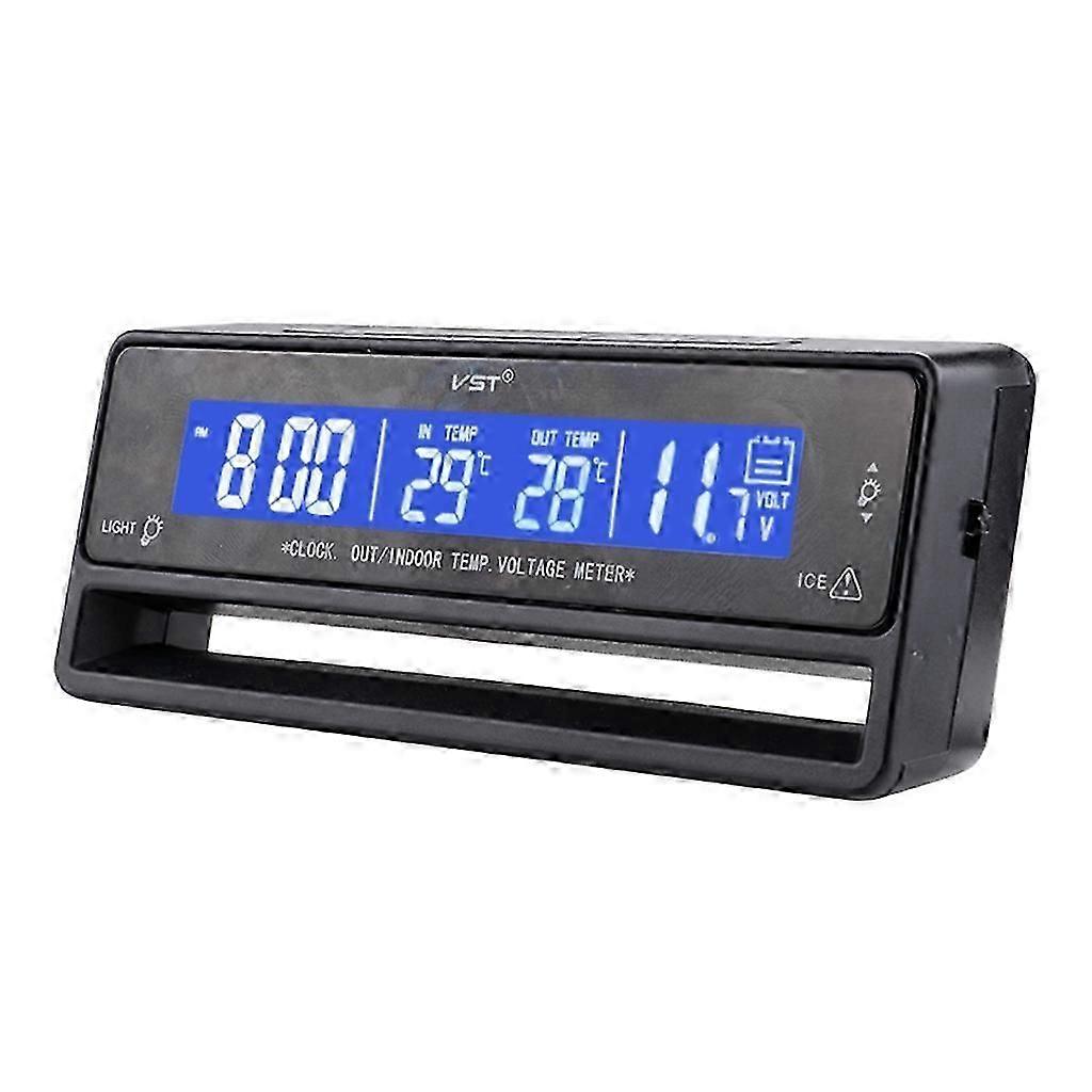 Indoor Outdoor Car Voltmeter Thermometer Electronic Temperature Meter
