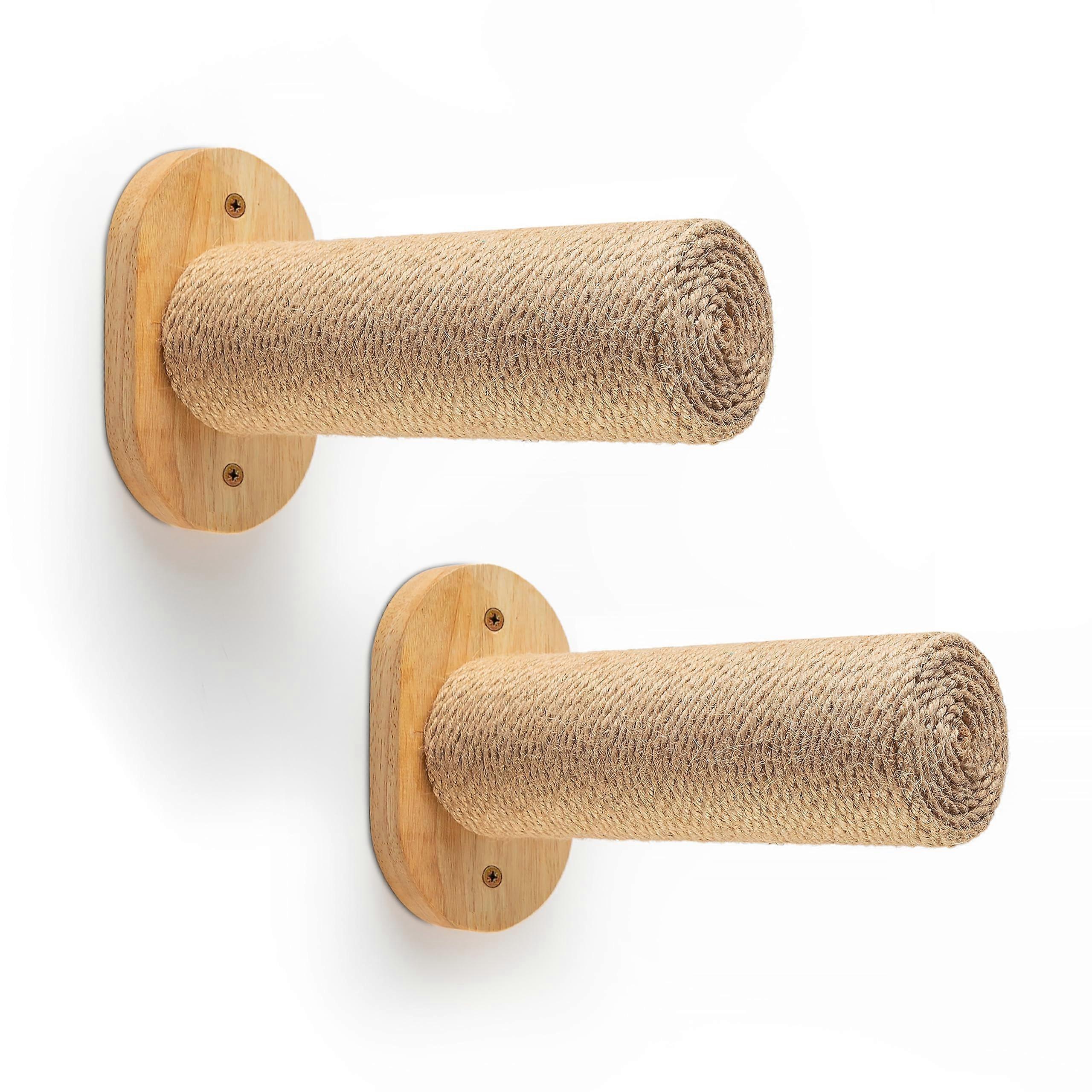 2 Pack Wooden Cat Wall Steps for Wall Mounting and Scratching