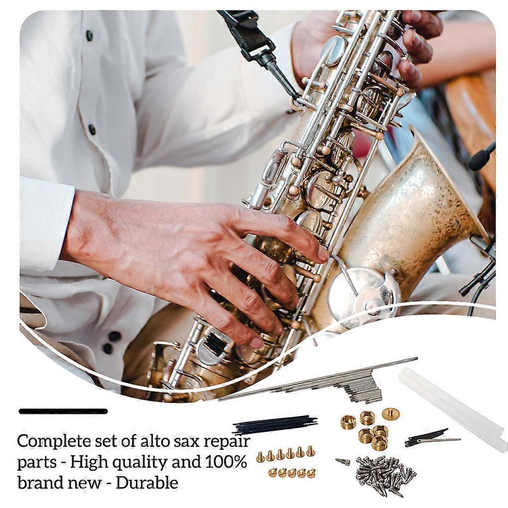 94Pcs Alto Saxophone Kit Metal Repair Shaft Key DIY Saxophone Replacement Parts Accessories Professional Player
