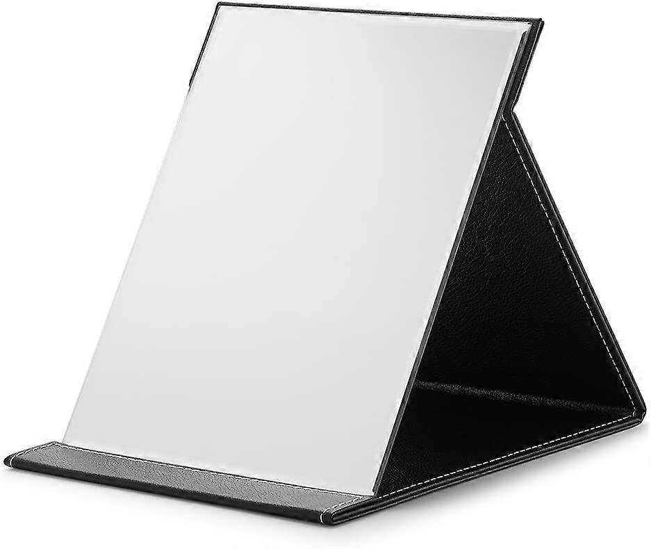 Portable Folding Mirror,Adjustable,Ultra-Thin Vanity Mirror with PU Leather Cover,8",Black